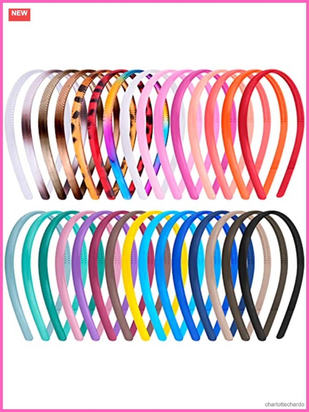 30 Pc Plastic Headbands with Teeth for Girls & Women Hair Accessories